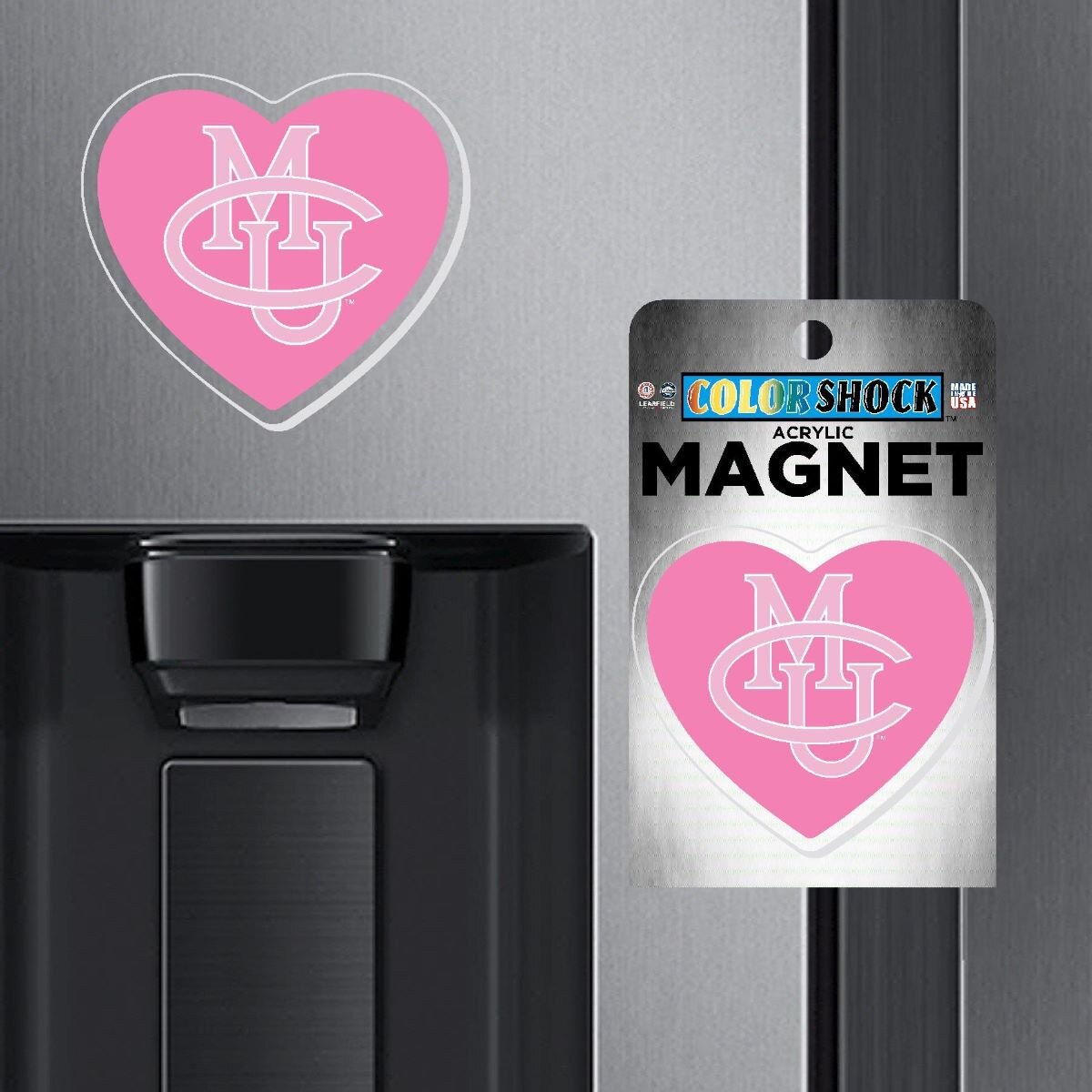 Pink CMU Athletic Logo Acrylic Magnet | The Maverick Store